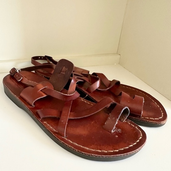 Leather Al Badawi Camel Sandals Hand Made in Jerusalem Sz 44 (10.5-11) - Picture 2 of 5